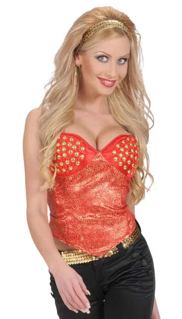 Corset Rojo de Lamé con Tachuelas COMPLEMENTOS Widmann