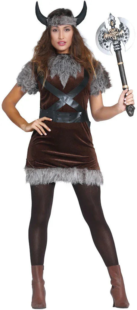 Disfraz de Vikinga Salvaje para Mujer Vikingo Guirca