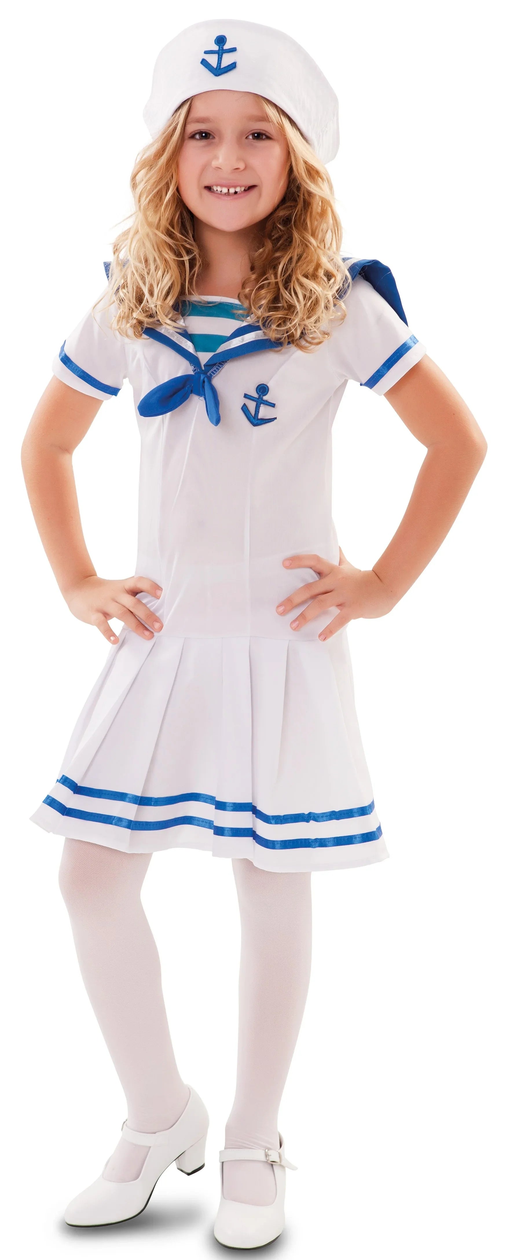 Disfraz de Marinera Blanca para Niña Marinero EuroCarnavales De 5 a 6 años