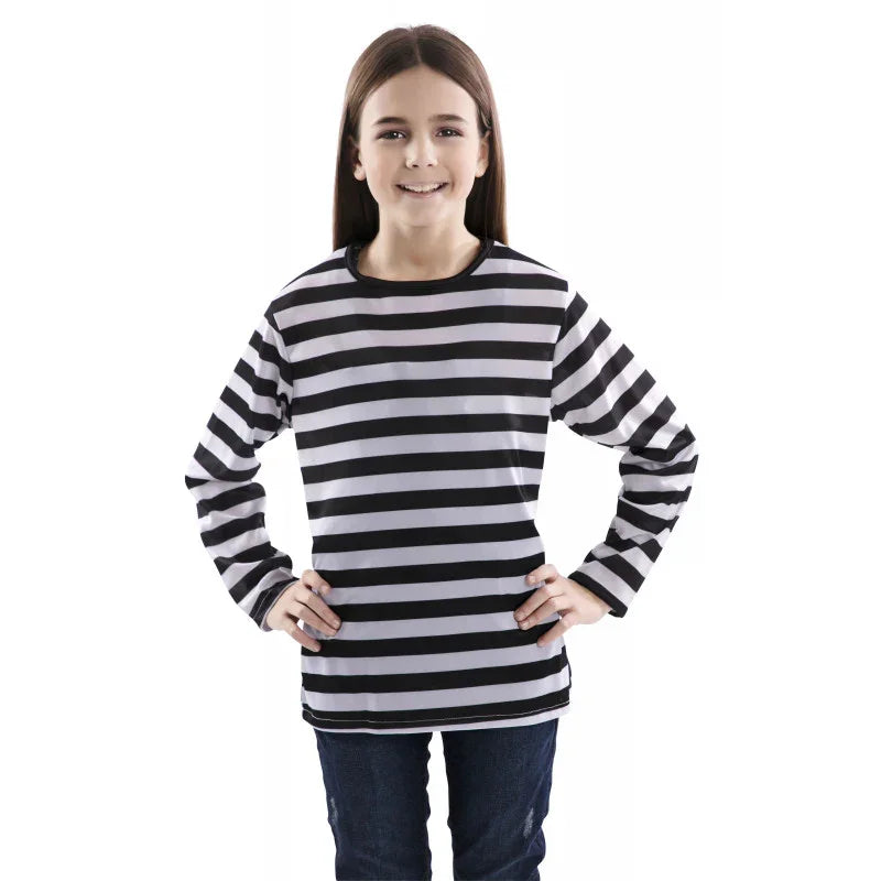Camiseta de Rayas Negras y Blancas Infantil Chaquetas, Chalecos y Camisas EuroCarnavales