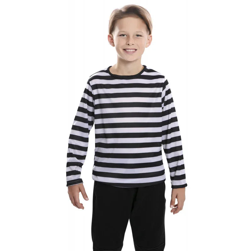 Camiseta de Rayas Negras y Blancas Infantil Chaquetas, Chalecos y Camisas EuroCarnavales