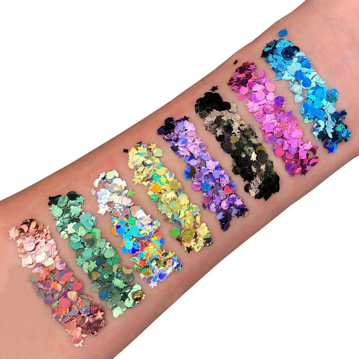 Purpurina Holográfica Grande con Formas en Colores Purpurina y Escarcha Smiffys