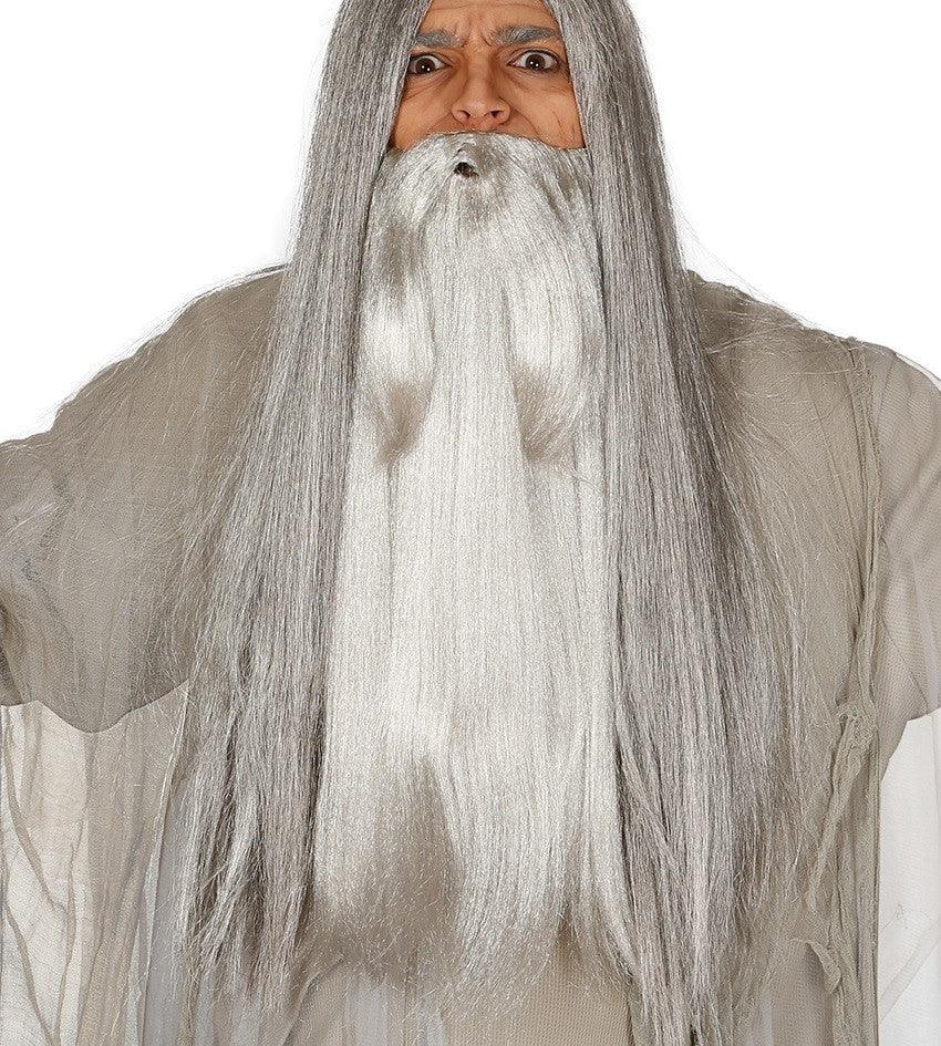 Barba de Mago Gris Extra Larga Barbas y Bigotes Guirca