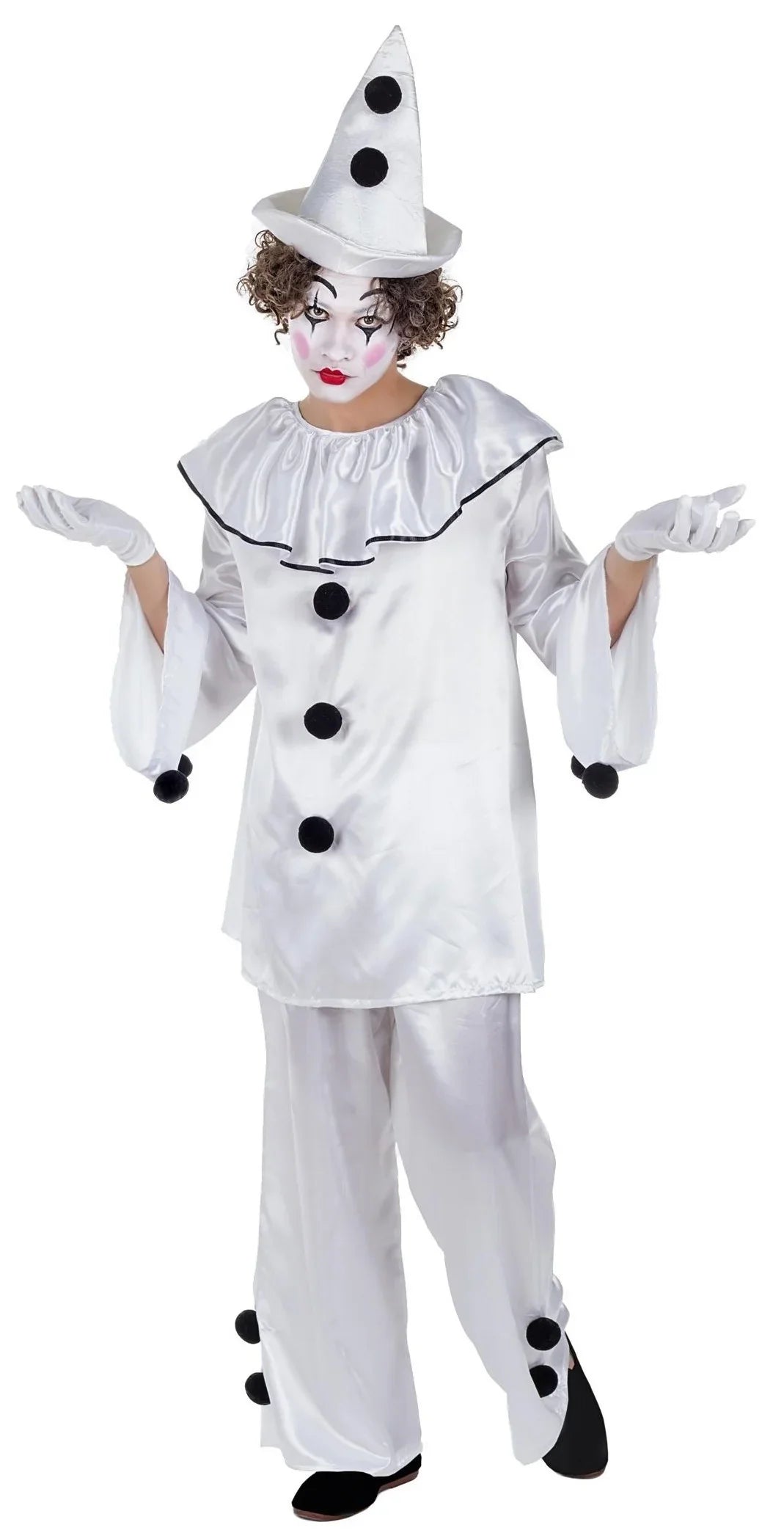 Disfraz de Payaso Pierrot para Hombre Payaso Kimokawaii