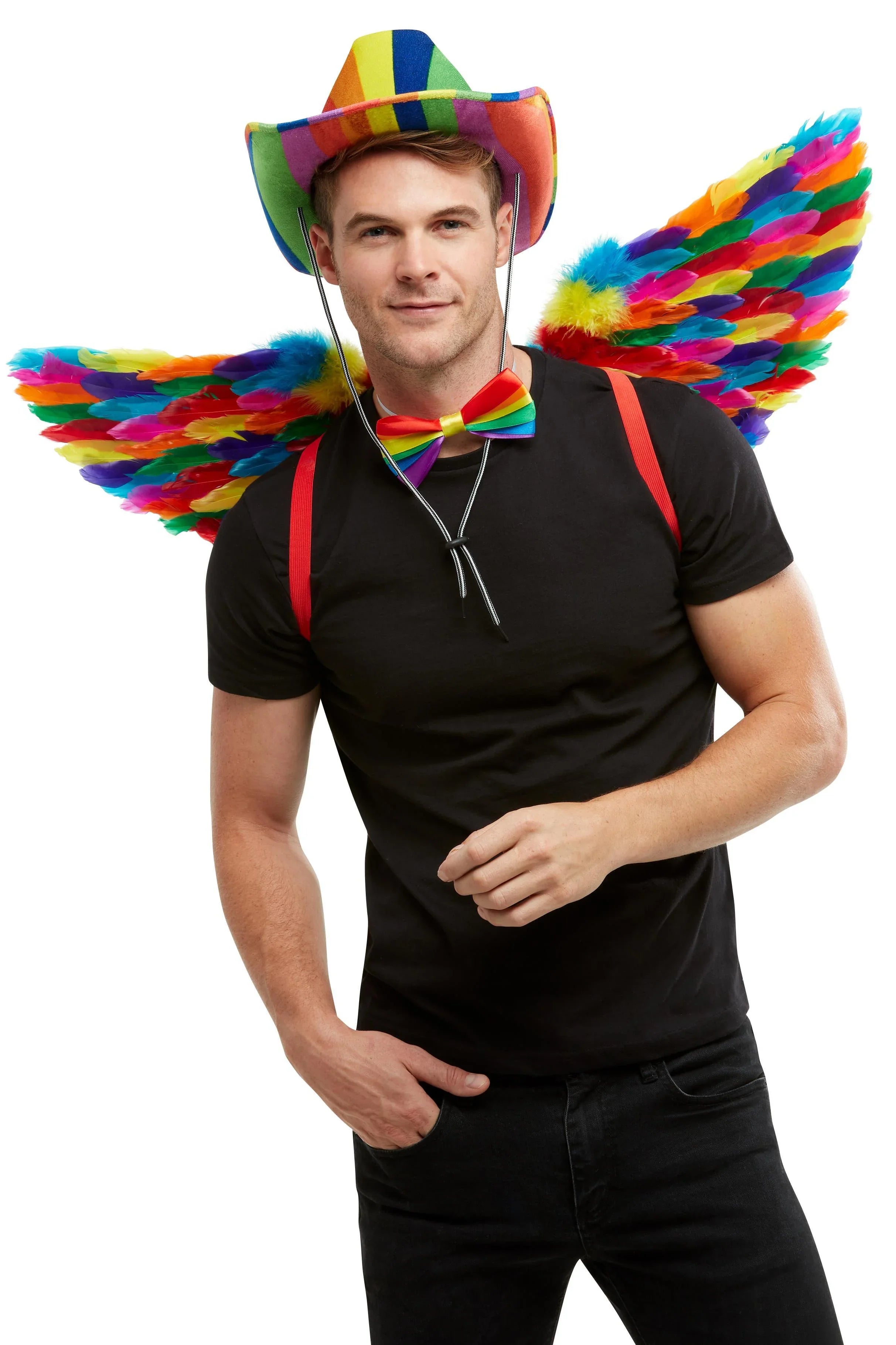Alas Arcoíris con Plumas de Colores de 80cm Alas Smiffys