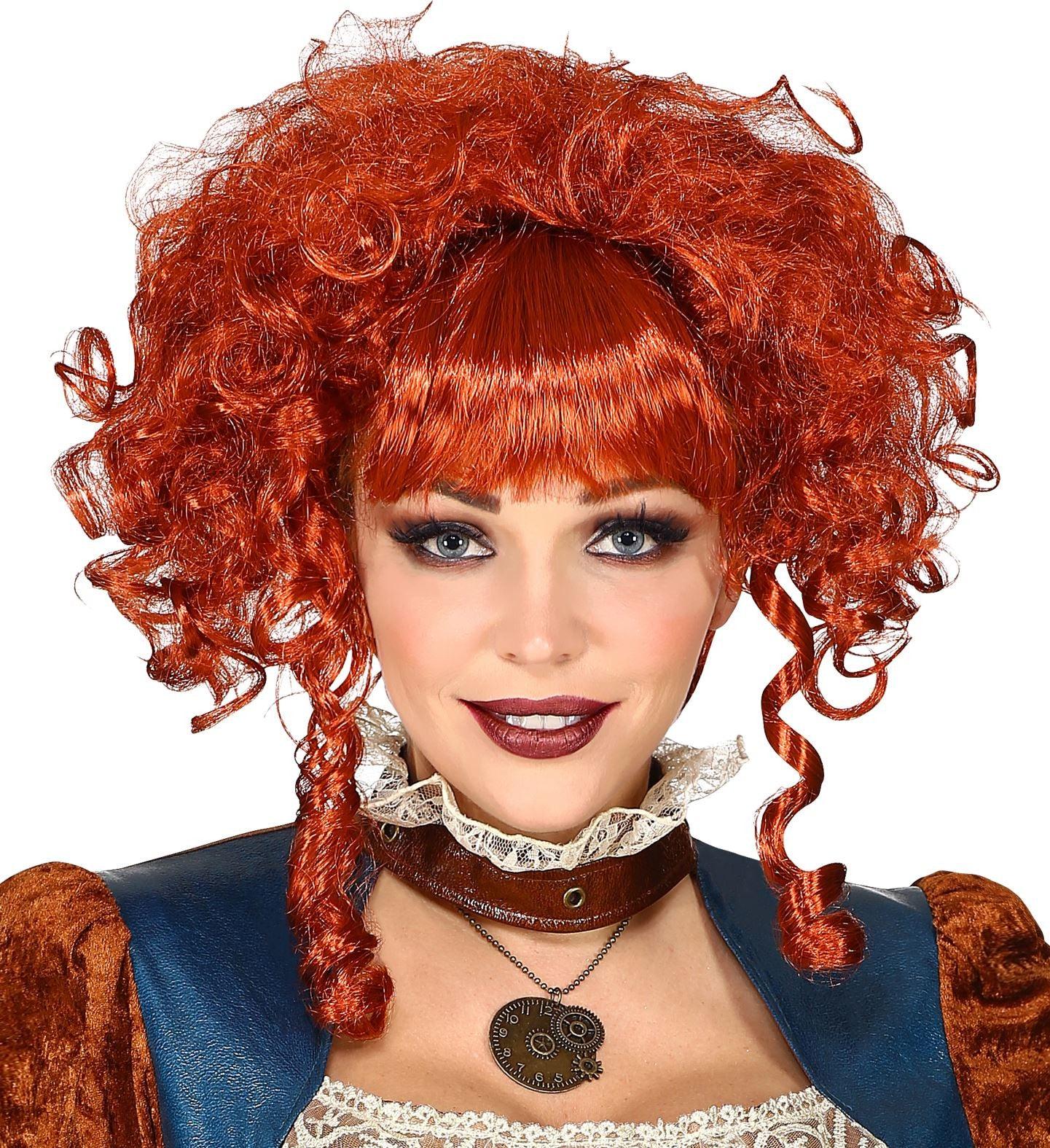 Peluca Steampunk Victoriana Pelirroja Rizada Pelucas Pelirrojas Widmann