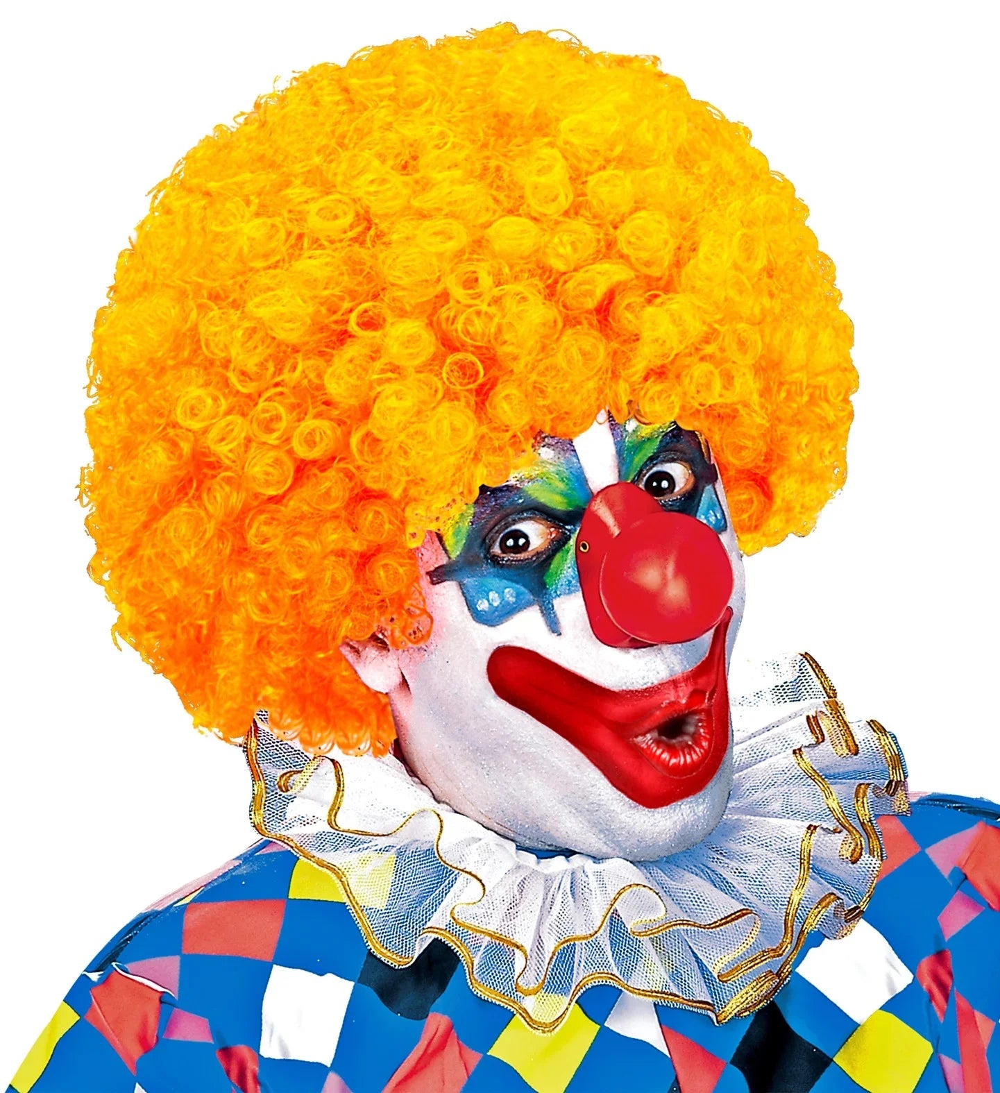 Peluca de Payaso Naranja Rizada Complementos Payasos Widmann