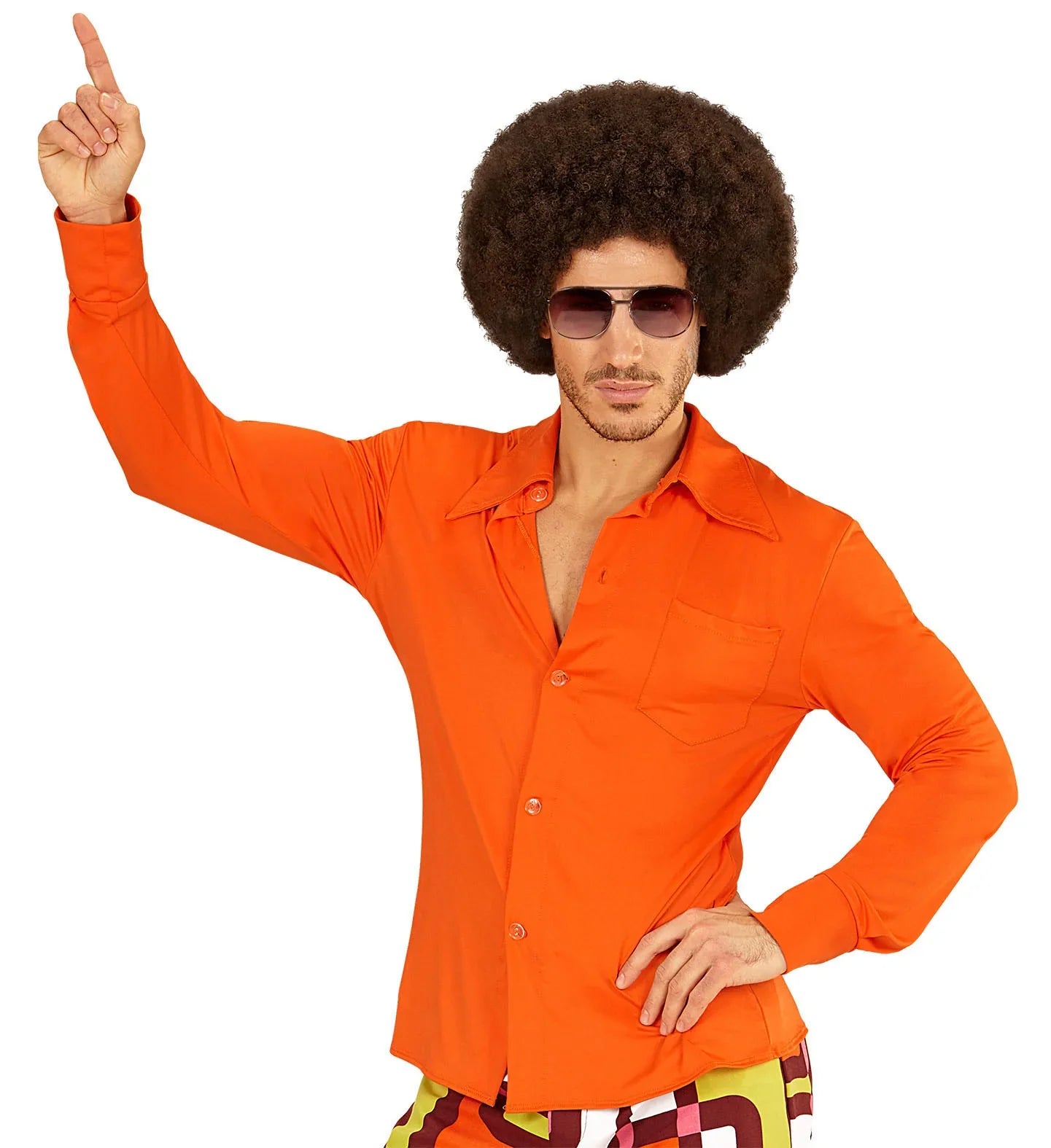 Camisa Disco Años 70 Naranja para Hombre Camisas Disco Años 70 Widmann