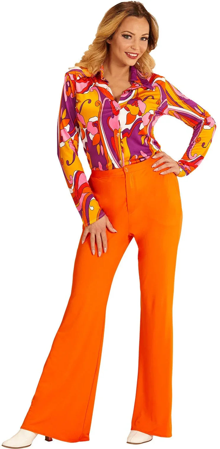 Pantalón de Campana Años 70 Naranja para Mujer Años 70 Widmann