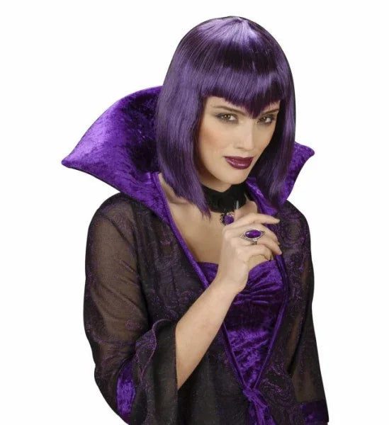 Peluca Morada de Vampiresa con Flequillo COMPLEMENTOS Widmann