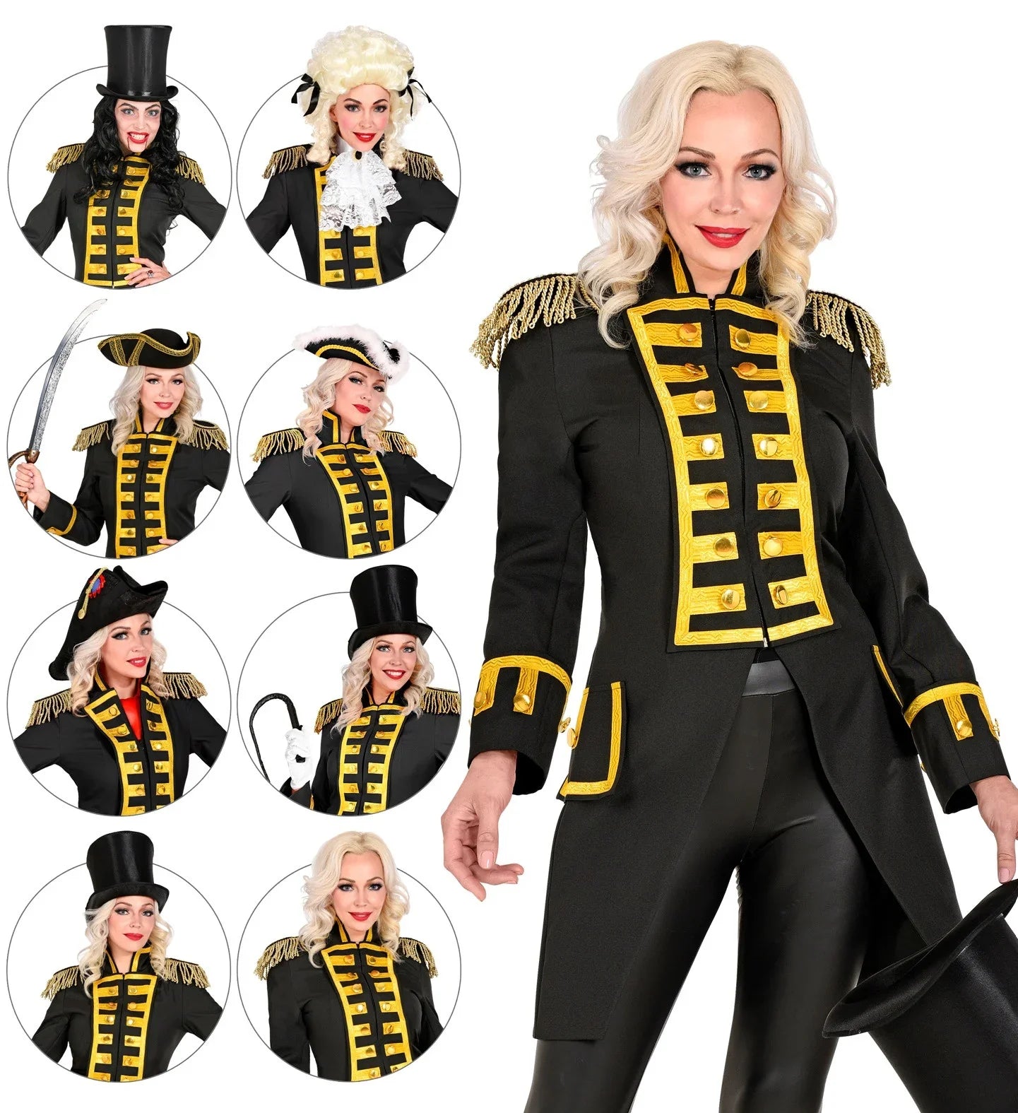 Chaqueta Negra con Pechera Dorada para Mujer Chaquetas, Chalecos y Camisas Widmann